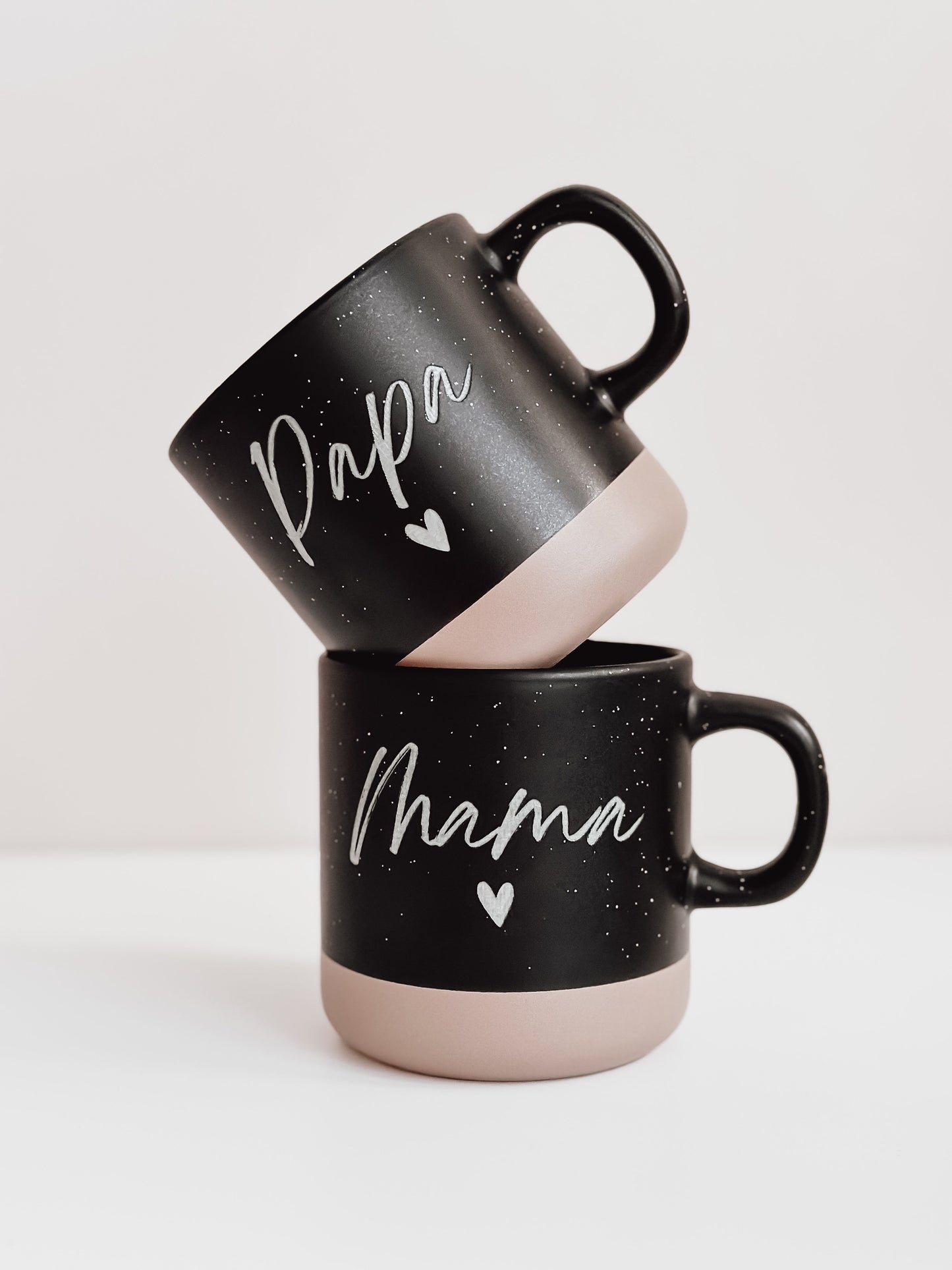 Steingut Tasse "Mama/Papa"