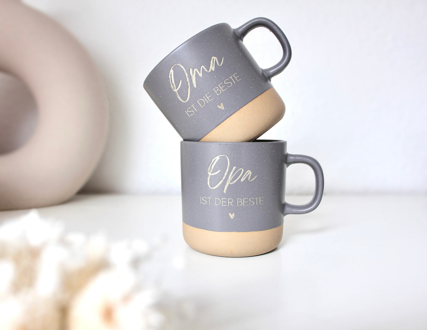 Steingut Tasse "Oma/Opa"