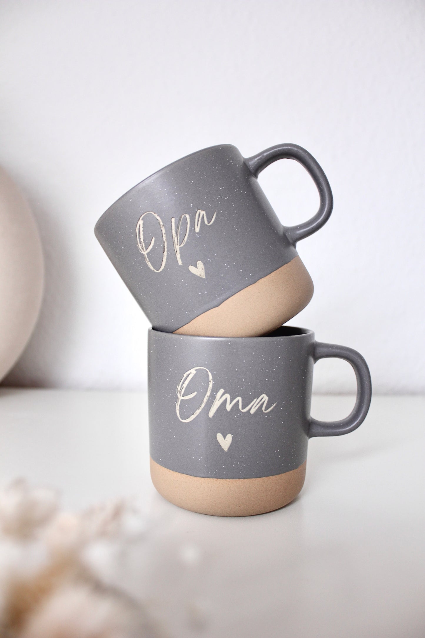 Steingut Tasse "Oma/Opa"