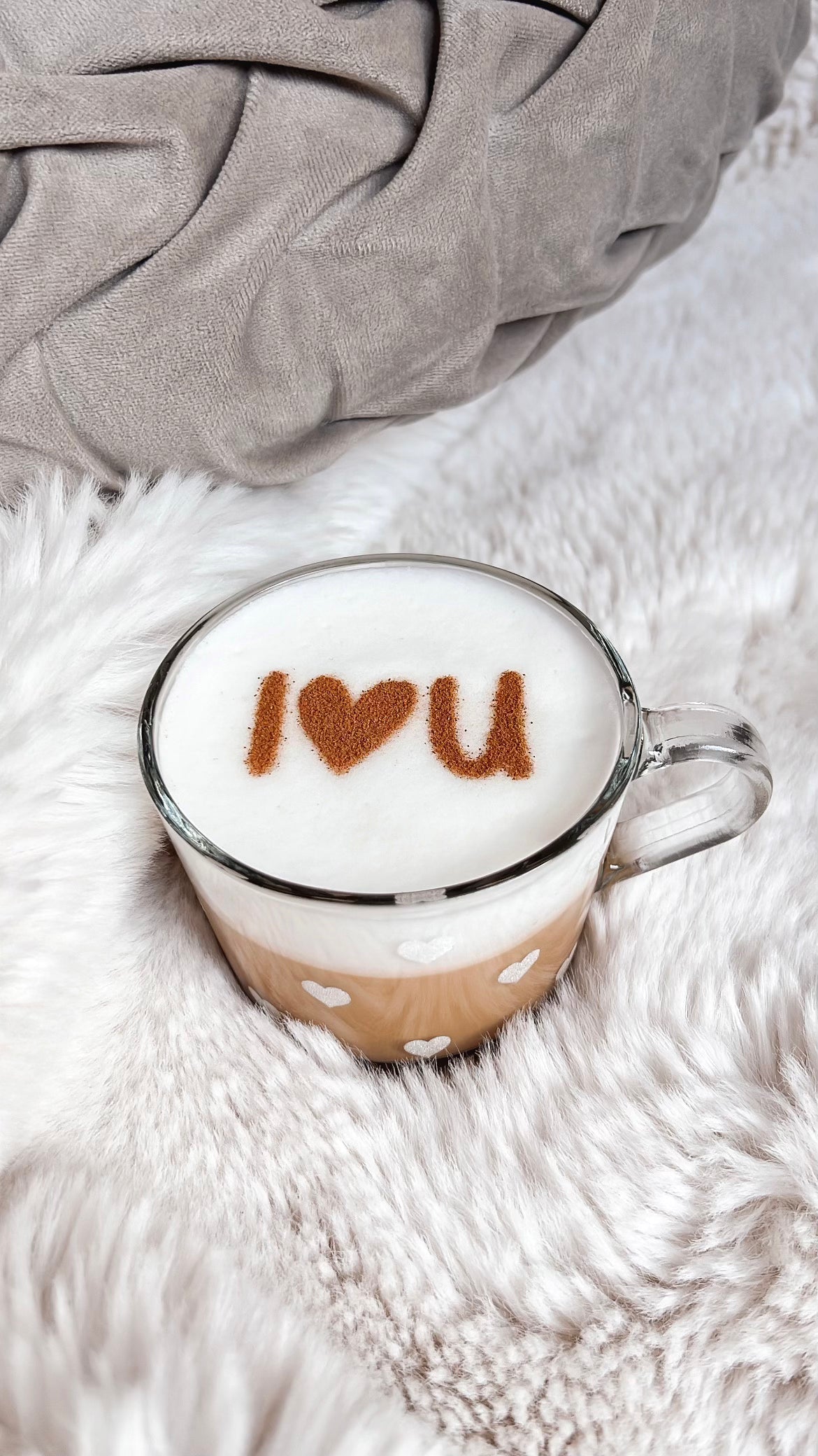 Milchschaumschablone "I Love U"