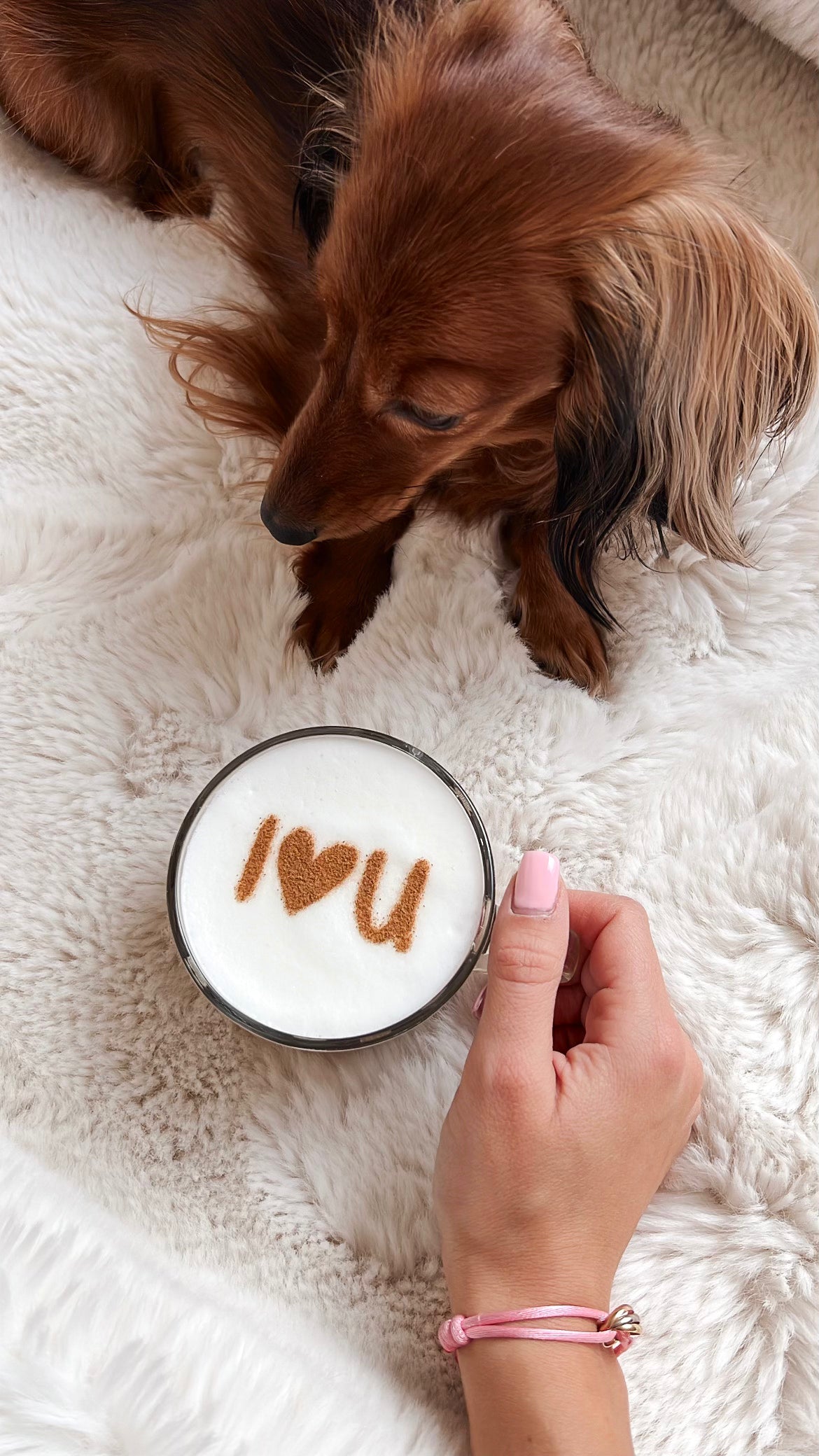 Milchschaumschablone "I Love U"