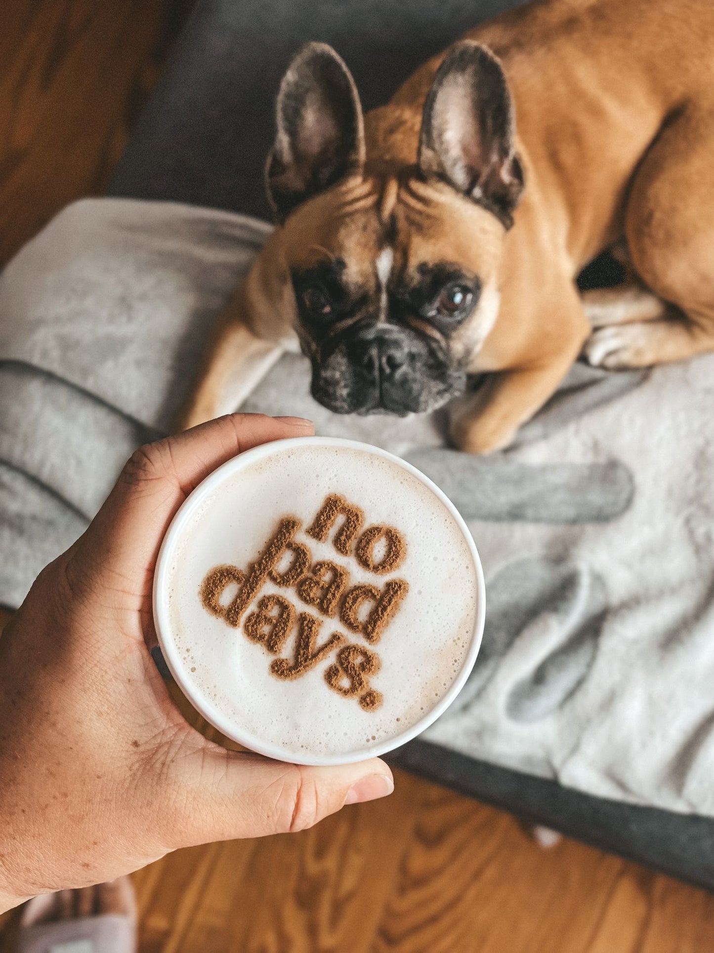 Milchschaumschablone "no bad days"