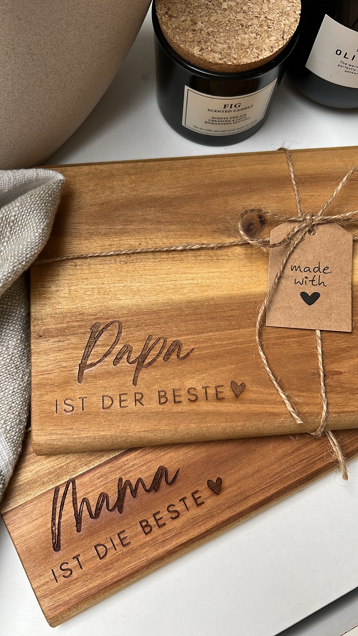 Brettchen Akazie "Mama"