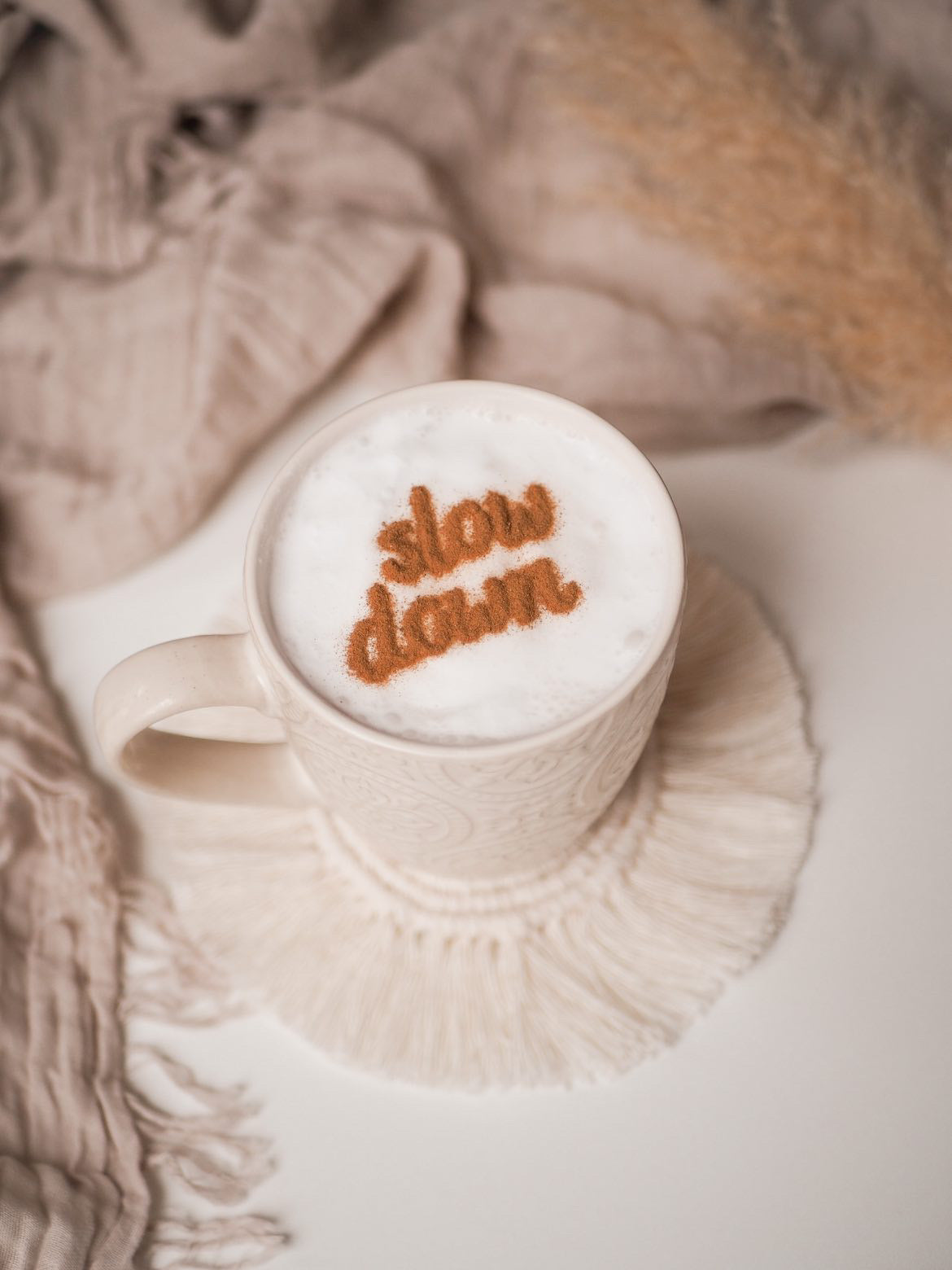 Milchschaumschablone "Slow down"