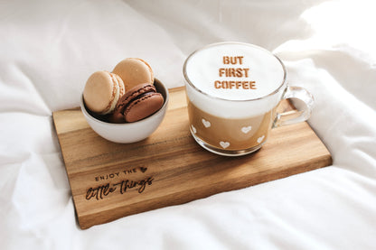 Milchschaumschablone "BUT FIRST COFFEE"