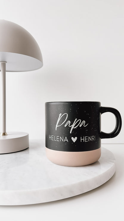 Steingut Tasse "Mama/Papa"