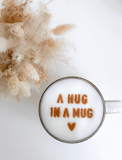 Milchschaumschablone "Hug in a mug"