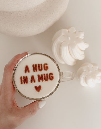 Milchschaumschablone "Hug in a mug"